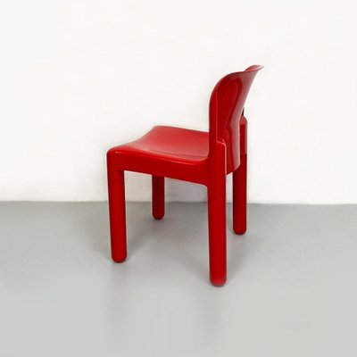 Space Age Italian Red Plastic Chairs by Carlo Bartoli for Kartell, 1970s, Set of 2-GDD-1291580