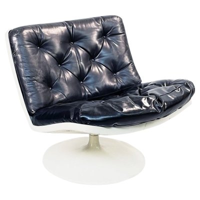 Space Age Leather Swivel Chair from Play, Italy, 1970s-GDD-1416754