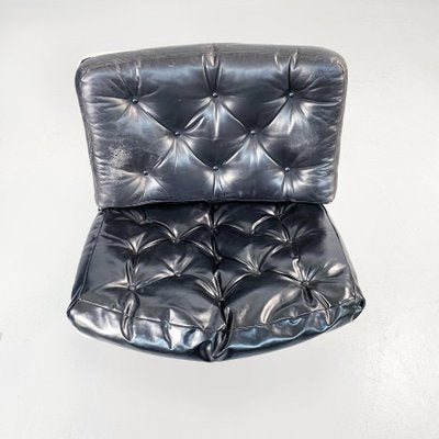 Space Age Leather Swivel Chair from Play, Italy, 1970s-GDD-1416754