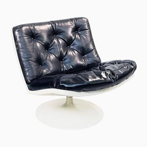 Space Age Leather Swivel Chair from Play, Italy, 1970s-GDD-1416754