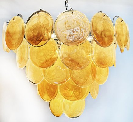 Space Age Murano Chandelier 57 Gold Alabaster Iridescent Glasses, 1990s-OVO-1707000