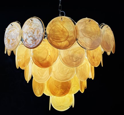 Space Age Murano Chandelier 57 Gold Alabaster Iridescent Glasses, 1990s-OVO-1707000