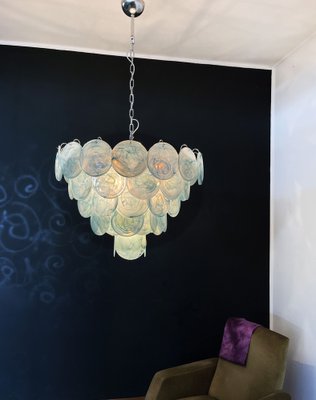 Space Age Murano Chandelier with 57 Blue Albaster Iridescent Glasses, 1990s-FHZ-1818502