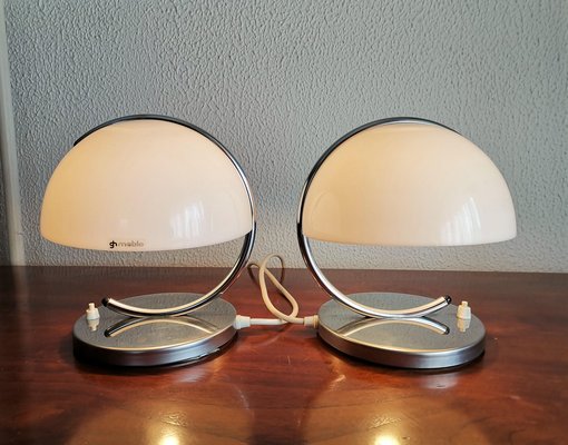 Space Age Mushroom Table Lamp by Luigi Massoni for Guzzini, Set of 2-NKJ-1295544