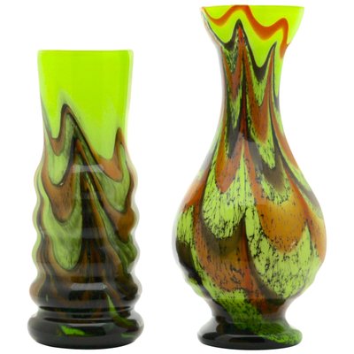 Space Age Opaline Vases, Florence, 1955, Set of 2-MJY-1148914