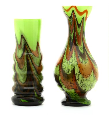 Space Age Opaline Vases, Florence, 1955, Set of 2-MJY-1148914