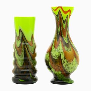 Space Age Opaline Vases, Florence, 1955, Set of 2-MJY-1148914