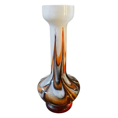 Space Age Orange and Brown Opaline Glass Vase attributed to Carlo Moretti, 1970s-NMK-1438302