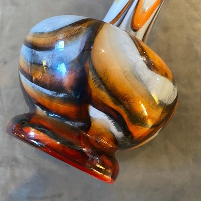 Space Age Orange and Brown Opaline Glass Vase attributed to Carlo Moretti, 1970s-NMK-1438302