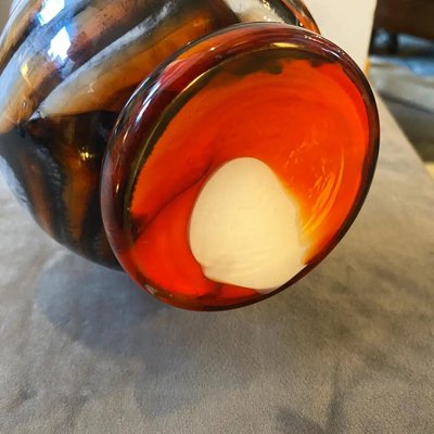 Space Age Orange and Brown Opaline Glass Vase attributed to Carlo Moretti, 1970s-NMK-1438302