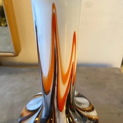 Space Age Orange and Brown Opaline Glass Vase attributed to Carlo Moretti, 1970s-NMK-1438302