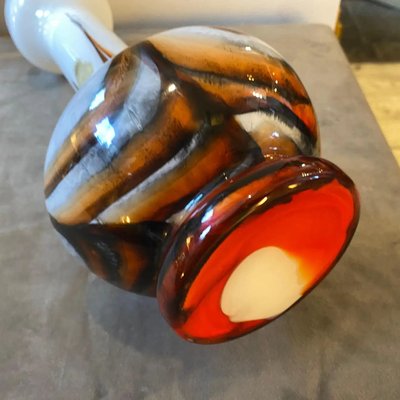 Space Age Orange and Brown Opaline Glass Vase attributed to Carlo Moretti, 1970s-NMK-1438302