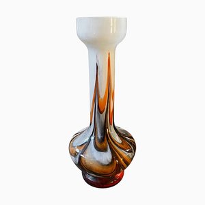 Space Age Orange and Brown Opaline Glass Vase attributed to Carlo Moretti, 1970s-NMK-1438302