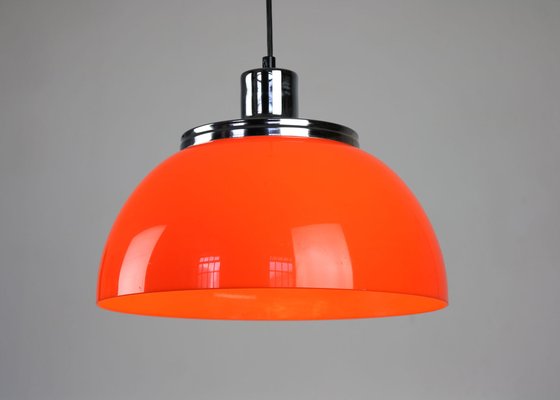 Space Age Orange Faro Pendant Lamp by Luigi Massoni for Guzzini, 1960s-HGJ-1744400