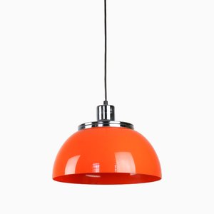 Space Age Orange Faro Pendant Lamp by Luigi Massoni for Guzzini, 1960s-HGJ-1744400