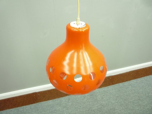 Space Age Orange Glass Ceiling Lamp, 1960s-UG-1396969