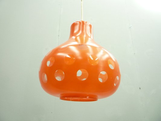 Space Age Orange Glass Ceiling Lamp, 1960s-UG-1396969