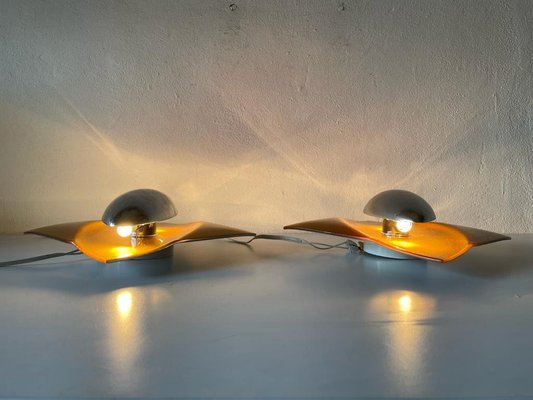 Space Age Orange Glass Sconces, Germany, 1970s-RDS-1147981