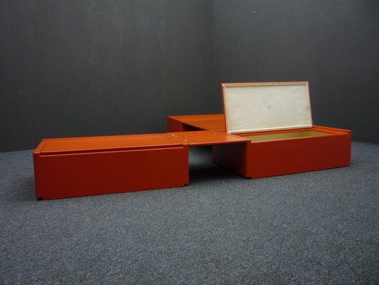 Space Age Orange Modular Lowboard, 1960s, Set of 3-UG-1742985