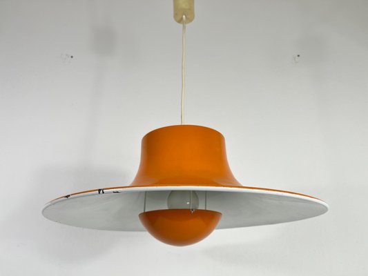 Space Age Orange Pendant Lamp from Erco, Germany, 1970s-PUK-1317204