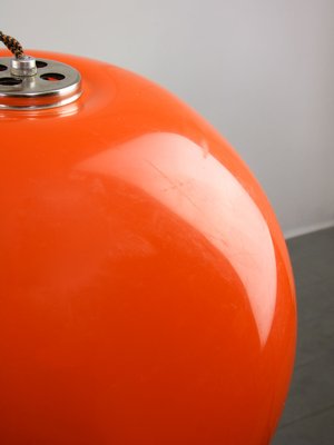 Space-Age Orange Pendant Lamp in Acrylic and Metal, 1970s-HGJ-1318731