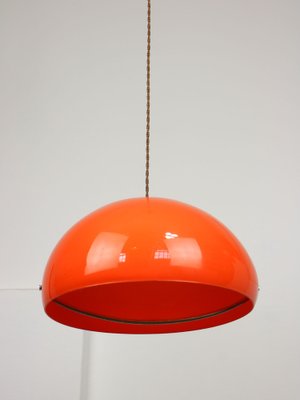 Space-Age Orange Pendant Lamp in Acrylic and Metal, 1970s-HGJ-1318731