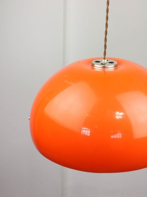 Space-Age Orange Pendant Lamp in Acrylic and Metal, 1970s-HGJ-1318731