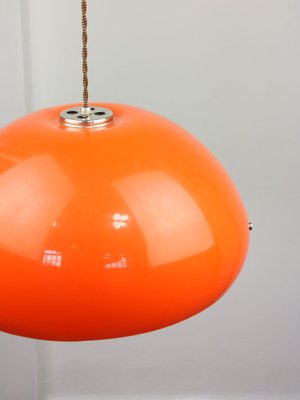 Space-Age Orange Pendant Lamp in Acrylic and Metal, 1970s-HGJ-1318731