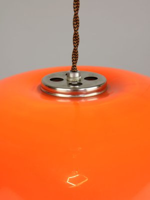 Space-Age Orange Pendant Lamp in Acrylic and Metal, 1970s-HGJ-1318731