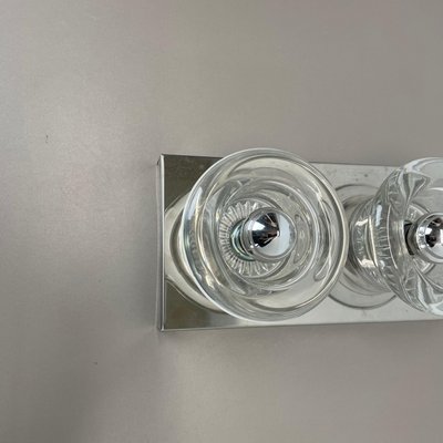 Space Age Original Metal Chrome Glass Wall Sconce Cosack Lights, Germany, 1970s-QZ-1815876