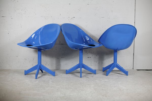 Space Age Resin and Steel Chairs, France, 1970, Set of 3-MAO-1084279