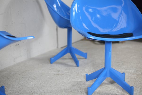 Space Age Resin and Steel Chairs, France, 1970, Set of 3-MAO-1084279