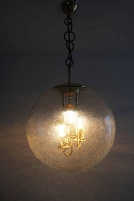 Space Age Sputnik Brass and Glass Globe Pendant Lamp from Doria, 1970s-FJP-1771629