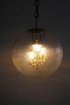 Space Age Sputnik Brass and Glass Globe Pendant Lamp from Doria, 1970s-FJP-1771629