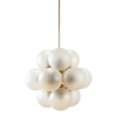 Space Age Sputnik Brass & Glass Globes Ceiling Light from Kaiser Leuchten, Germany, 1960s-BMM-1785197