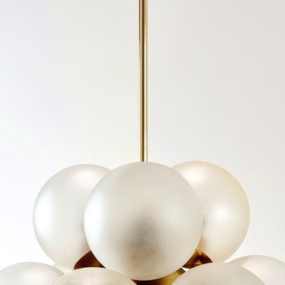 Space Age Sputnik Brass & Glass Globes Ceiling Light from Kaiser Leuchten, Germany, 1960s-BMM-1785197