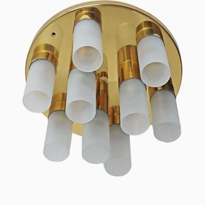 Space Age Sputnik Ceiling Light in Gold Brass, 1970s-1990s-ESB-1376851