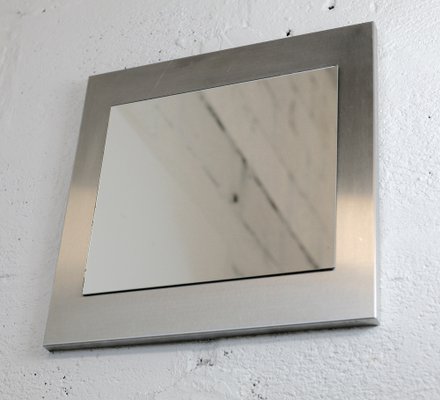 Space Age Stainless Steel Mirror, France, 1970s-MAO-1309333