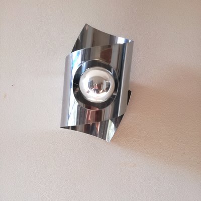 Space Age Stainless Steel Wall Light, 1970s-NTQ-2021957