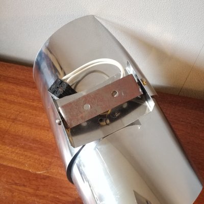 Space Age Stainless Steel Wall Light, 1970s-NTQ-2021957