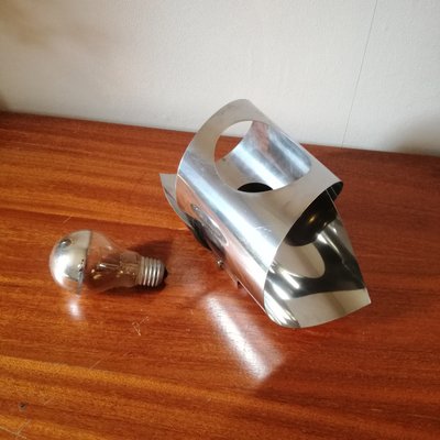 Space Age Stainless Steel Wall Light, 1970s-NTQ-2021957