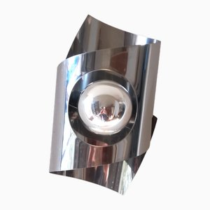 Space Age Stainless Steel Wall Light, 1970s-NTQ-2021957