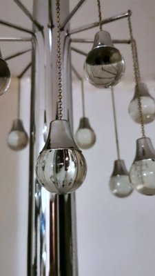 Space Age Style Chandelier in Chrome-Plated Brass, 1970-QRS-1794668