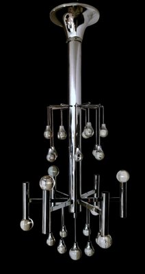 Space Age Style Chandelier in Chrome-Plated Brass, 1970-QRS-1794668