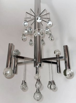 Space Age Style Chandelier in Chrome-Plated Brass, 1970-QRS-1794668