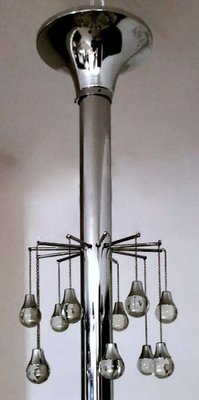 Space Age Style Chandelier in Chrome-Plated Brass, 1970-QRS-1794668