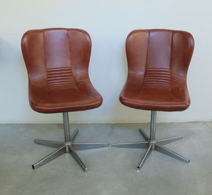 Space Age Swivel Chairs in Eco Leather, Italy, 1960s, Set of 2-YVE-1427485