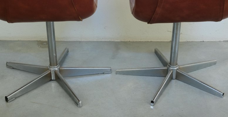 Space Age Swivel Chairs in Eco Leather, Italy, 1960s, Set of 2-YVE-1427485