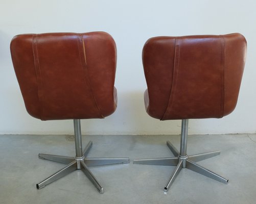 Space Age Swivel Chairs in Eco Leather, Italy, 1960s, Set of 2-YVE-1427485