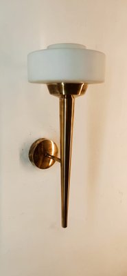 Space Age Wall Light in Brass and Glass-QLH-1820835